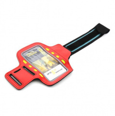 Eleganter, reflektierender Smartphone-Armhalter mit 8 LEDs in Rot