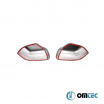 Edelstahl-Spiegelabdeckungen Omtec poliert Dacia Duster 2010-12, Lodgy 2012+, Dokker 2012+