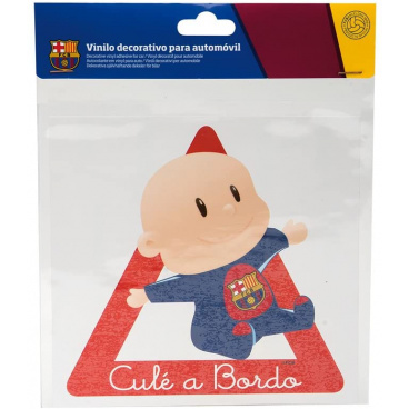 Originalaufkleber „Kind im Auto“ mit Logo des FC Barcelona