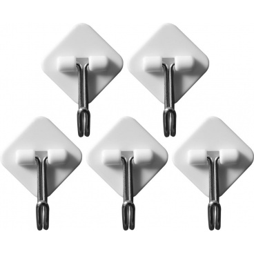 Selbstklebende Wandhaken 5 Stück schräg, Metall. tragen 0,4kg