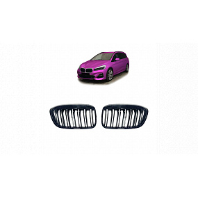 BMW 2er F45 F46 Facelift Doppelrippen Kühlergrill Glänzend Schwarz