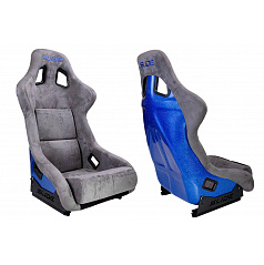 Sportstuhl SLIDE KS2 Premium Grauer Velours & Blauer Glitzer