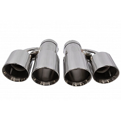 Endrohr 89mmx2 Eingang 70mm Poliert Set