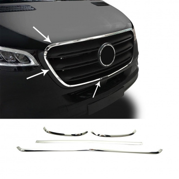 Edelstahl-Frontschürzenleisten Mercedes Sprinter W907 2018+ Edelstahl-Frontschürzenleisten Mercedes Sprinter W907 2018+