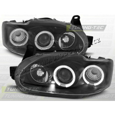 FORD ESCORT MK6/MK7 1993-00 FRONT CLEAR LIGHTS ANGEL EYES BLACK