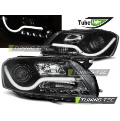 VW Passat B7 10.2010 – klare Vorderlichter, LED-Röhrenlichter, schwarz
