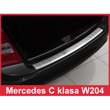 Edelstahlabdeckung zum Schutz der Schwelle der hinteren Stoßstange Mercedes CW 204 Kombi 2007-11