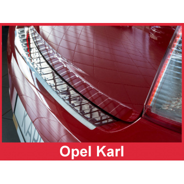 Edelstahlabdeckung - Schwellenschutz für die hintere Stoßstange Opel Karl 2015+ Edelstahlabdeckung - Schwellenschutz für die hintere Stoßstange Opel Karl 2015+