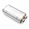 Sportlicher Edelstahl-Mittelschalldämpfer RM MOTORS DUAL 60 mm / 400 mm