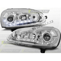 VW GOLF V 2003-09 FRONT CLEAR LIGHTS DAYLIGHT LED CHROME