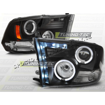 DODGE RAM 2009–11 ANGEL EYES SCHWARZE FRONTKLARE LICHTER DODGE RAM 2009–11 ANGEL EYES SCHWARZE FRONTKLARE LICHTER