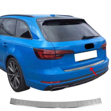 Edelstahl-Heckstoßstangenabdeckung gebürstet Audi A4 Kombi inkl. Allroad B8 2008-16 Edelstahl-Heckstoßstangenabdeckung gebürstet Audi A4 Kombi inkl. Allroad B8 2008-16