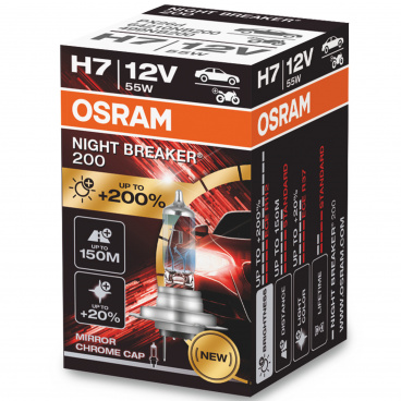 Halogenlampe H7 Osram NIGHT BREAKER LASER 12V 3900K +200% 1 Stk