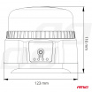 Kabellose LED-Warnleuchte R65 R10 12/24V AMIO-03931
