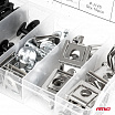 Set aus Kunststoff- und Metallschrauben sowie Montageplättchen 16 mm 22 mm 60 Stk.