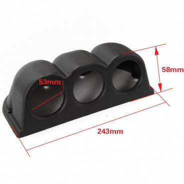 Abdeckung für 3 Wecker 52 mm am Armaturenbrett Abdeckung für 3 Wecker 52 mm am Armaturenbrett
