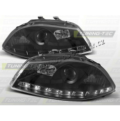 SEAT IBIZA 2002–08 FRONT CLEAR LIGHTS DAYLIGHT LED BLACK