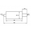 TurboWorks Sportauspuff mit langer runder Spitze, 76 mm Einlass, 90 mm Auslass