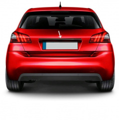 Schwarzer Edelstahlstreifen am hinteren Griff des Kofferraums über dem Nummernschild Š. Kamiq 2019+,R. Clio 2006-12 Htb, P. 308 Htb 2014-21