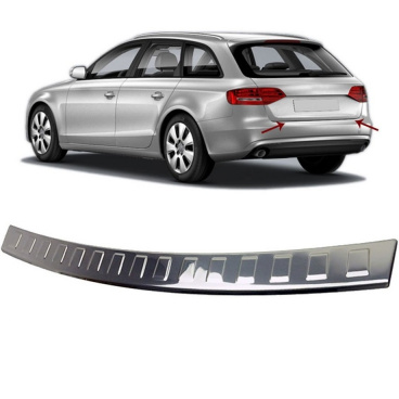 Edelstahl-Heckstoßstangenabdeckung poliert Audi A4 Kombi inkl. Allroad B8 2008-16 Edelstahl-Heckstoßstangenabdeckung poliert Audi A4 Kombi inkl. Allroad B8 2008-16