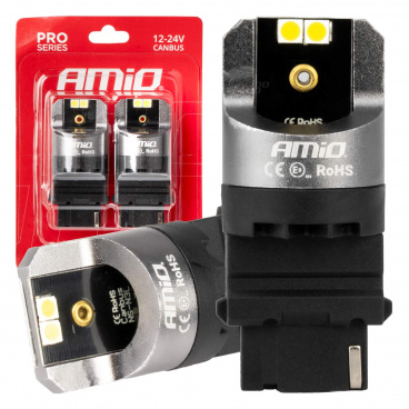 LED CANBUS PRO Serie 3156 P27W 4x3030 SMD Weiß 12/24V CANBUS AMIO-03587