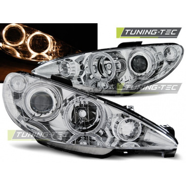 PEUGEOT 206 AB 2002 FRONTKLARLEUCHTEN ANGEL EYES CHROM