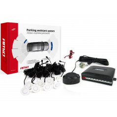 Parksystem mit LED und akustischer Signalisierung 8 weiße Sensoren (vorne + hinten)