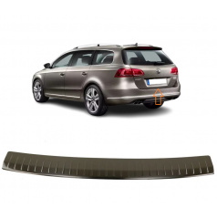 Kantenabdeckung der hinteren Stoßstange aus gebürstetem Edelstahl Omtec für VW Passat 2010–15 Kombi
