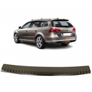 Kantenabdeckung der hinteren Stoßstange aus gebürstetem Edelstahl Omtec für VW Passat 2010–15 Kombi