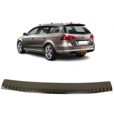 Kantenabdeckung der hinteren Stoßstange aus gebürstetem Edelstahl Omtec für VW Passat 2010–15 Kombi Kantenabdeckung der hinteren Stoßstange aus gebürstetem Edelstahl Omtec für VW Passat 2010–15 Kombi