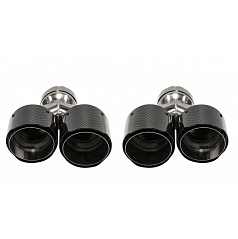 Endstück Schalldämpfer 101mmx2 Eingang 76mm Carbon Glanz Set
