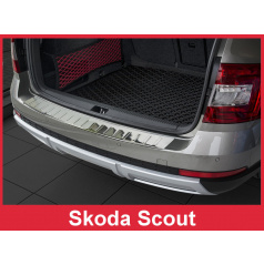 Edelstahlabdeckung - Schwellenschutz für die hintere Stoßstange Škoda Scout 2014-16