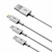 Multikabel für USB-Telefon/ 3 Anschlüsse (iPhone + iPad, USB Typ C und microUSB)