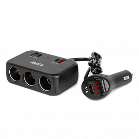 Rozdzielacz gniazda zapalniczki z ładowarką 2x USB-A 1x USB-C QC4.0 12V 24V 120W 80cm AMIO-04366 Rozdzielacz gniazda zapalniczki z ładowarką 2x USB-A 1x USB-C QC4.0 12V 24V 120W 80cm AMIO-04366