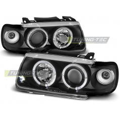 VW Polo 6N 10.94-09.99 Schrägheck-Frontleuchten, klare Angel Eyes-Schwarz