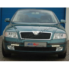 LED-Tagfahrlicht mit Abdeckrahmen - ABS schwarz, Octavia II