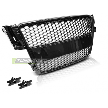 Audi A5 2007-06.2011-Maske. Glänzend schwarzer RS-Stil Audi A5 2007-06.2011-Maske. Glänzend schwarzer RS-Stil