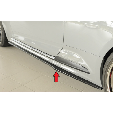 Rechter Seitenschweller Audi RS5 B9, F5 Coupe 03/17-02/20 Rieger ABS-Kunststoff lackiert in glänzendem Schwarz Rechter Seitenschweller Audi RS5 B9, F5 Coupe 03/17-02/20 Rieger ABS-Kunststoff lackiert in glänzendem Schwarz