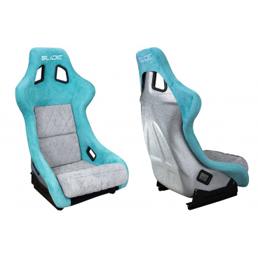 Sportstuhl SLIDE KS2 Premium Mint & Gestepptes Graues Velours Silber Glitzer Sportstuhl SLIDE KS2 Premium Mint & Gestepptes Graues Velours Silber Glitzer