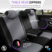 OTOM RUBY 1202 GRAU/SCHWARZ 3-REISSVERSCHLUSS Autositzbezug-Set
