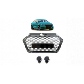 Grill Audi A3 8V Facelift Glänzend Schwarz