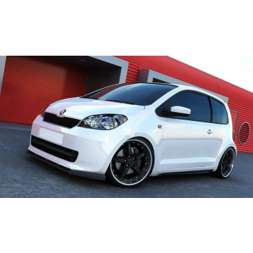Spoiler unter der Frontstoßstange für Škoda Citigo, Maxton Design (glänzender schwarzer ABS-Kunststoff)