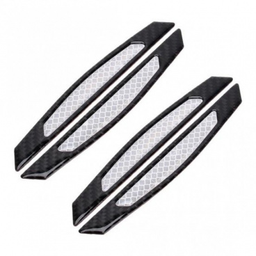 Türkantenschutz Carbon Schwarz mit orangefarbenem Reflektor mit Klebeband 4 Stück Türkantenschutz Carbon Schwarz mit orangefarbenem Reflektor mit Klebeband 4 Stück