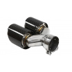 Endstück Schalldämpfer 101mmx2 Eingang 76mm Carbon Glanz Set