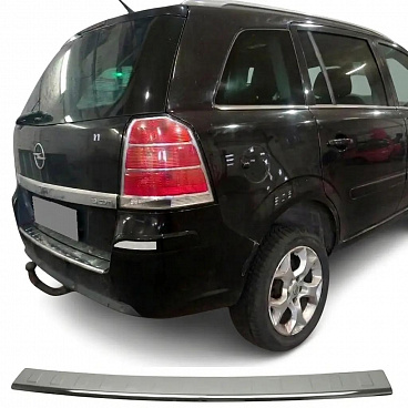 Polierte Edelstahl-Abdeckung der oberen Kante der hinteren Stoßstange Opel Zafira A, B 1999-2014 Polierte Edelstahl-Abdeckung der oberen Kante der hinteren Stoßstange Opel Zafira A, B 1999-2014