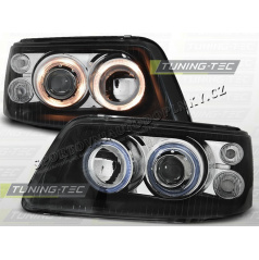 VW T5 2003–09 Angel Eyes Black Front Clear Lights