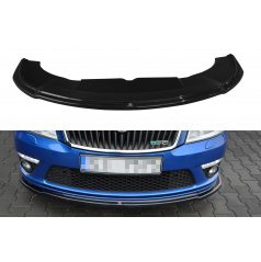 Spoiler unter der vorderen Stoßstange ver.2 für Skoda Octavia RS Facelift Mk2 Facelift, Maxton Design (glänzend schwarzer ABS-Kunststoff)