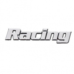Selbstklebendes Racing-Logo aus Chrom
