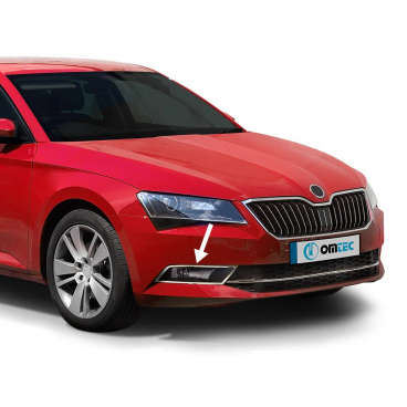 Edelstahl-Nebelscheinwerfer für Škoda Superb III 2015+ Omtec Edelstahl-Nebelscheinwerfer für Škoda Superb III 2015+ Omtec