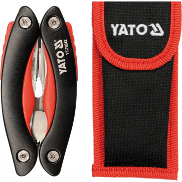 Multifunktionsmesser 9 Funktionen schwarz-rot